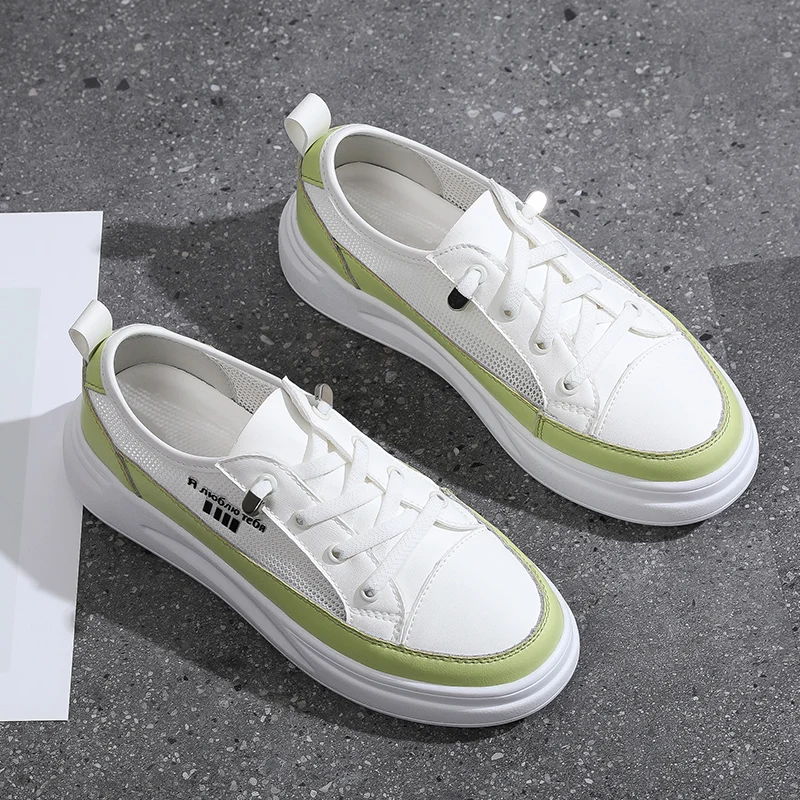 

2021 Women's Shoes All-match Casual Mesh Breathable Inner Increase Thick Bottom Thick Bottom Platform Shoes White