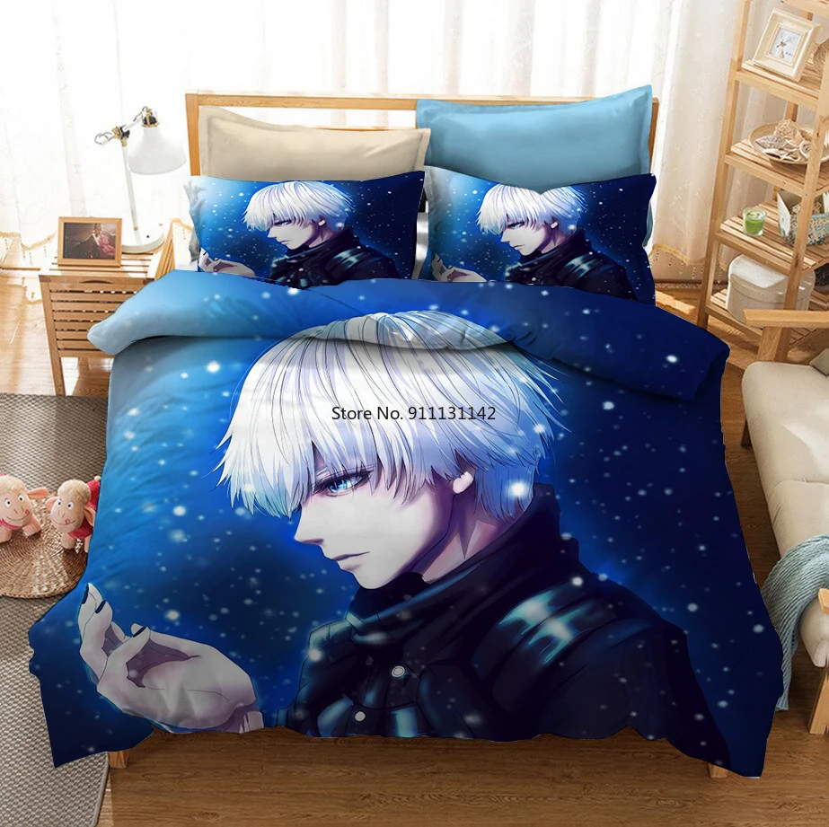 

Japan Anime Tokyo Ghoul 3D Printed Bedding Set Duvet Covers Pillowcases Comforter Bedding Set Bedclothes Bed Linen