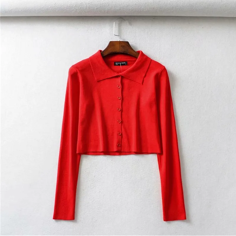 Вязаный белый черный Укороченный кардиган свитер для женщин весна-осень