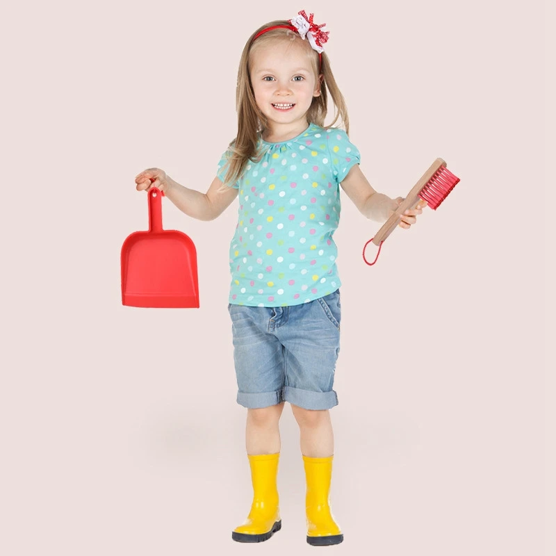 

House Cleaning Toys Let's Play Together Dust Mop Play House Toy Cleaning Set Broom Mop Dust Organizer Great Gift for Girls
