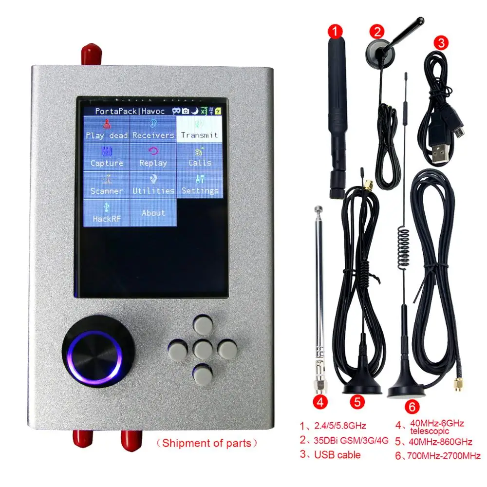 3 2 дюймовый TFT сенсорный экран Portapack H2 + HackRF One SDR радио трансивер с Havoc Firmwar 0.5ppm TCXO
