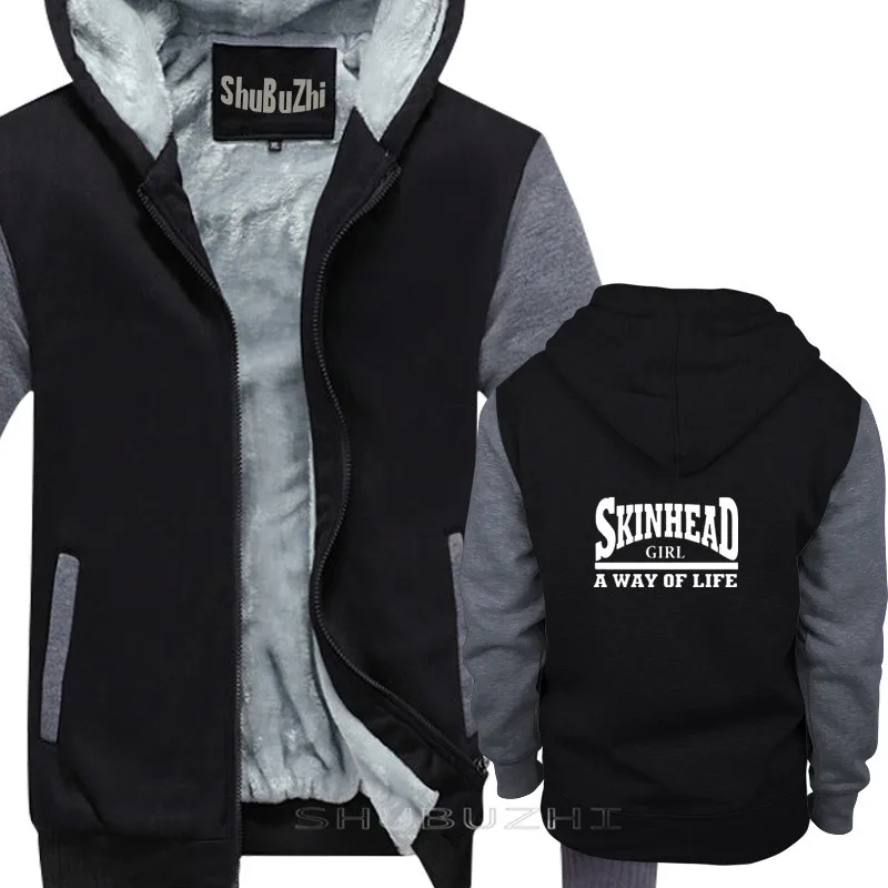 Skinhead Толстая куртка мужская образ жизни печатных теплое пальто хлопковый