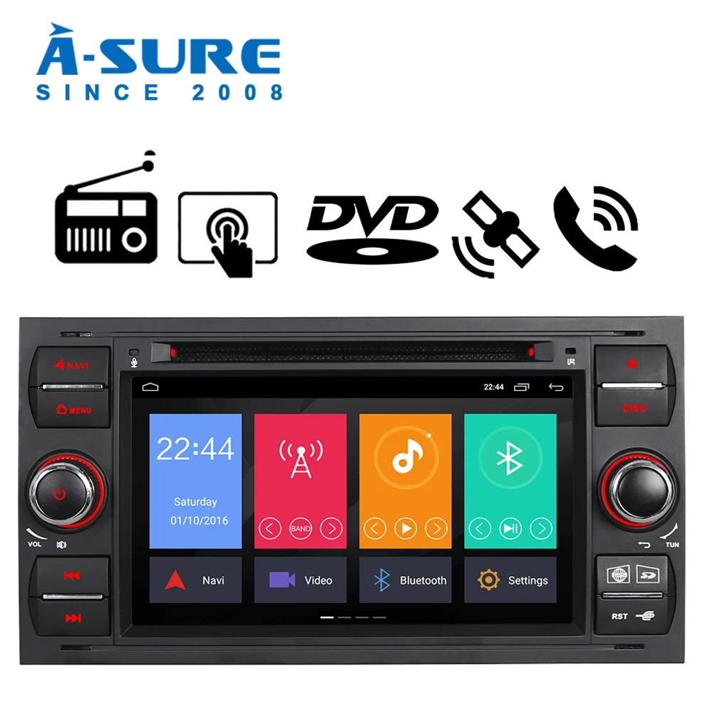 A Sure 2 Din 7 ''Android авто радио Sat Nav Стерео DVD навигация GPS для Ford Transit Connect Focus MK2 Galaxy