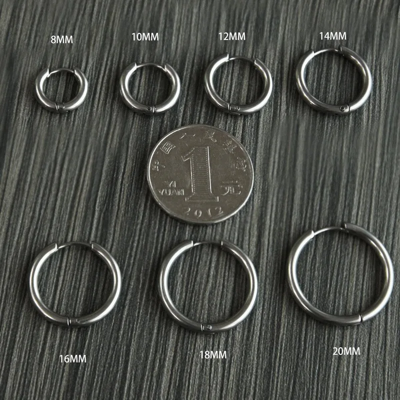 

Unisex Hoop Earrings Gold Silver Color Colorful Black Rose Gold Round Ear Rings For Women Men Fashion Punk Hoops Earring