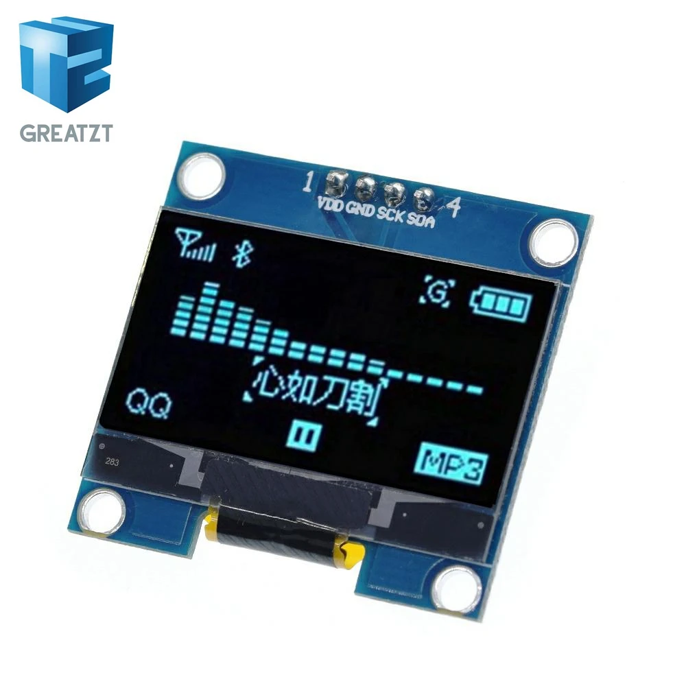 GREATZT 1 шт. 4PIN 1," O светодиодный модуль белый/синий цвет 128X64 1,3 дюймов O светодиодный ЖК-дисплей светодиодный Дисплей модуль 1,3" IIC I2C общаться