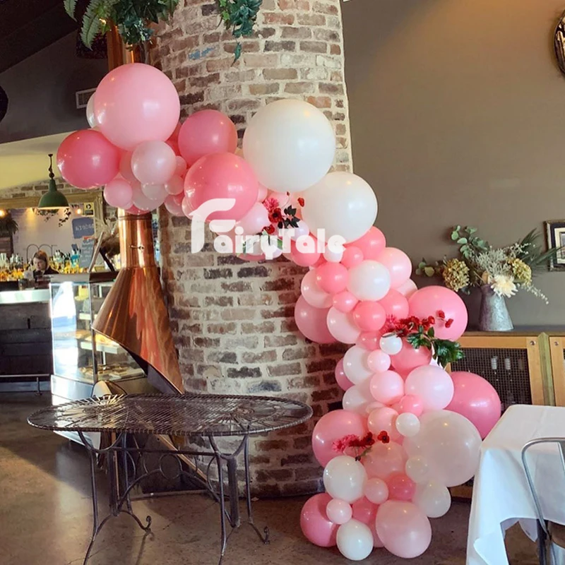 

Пастельные розовые и белые воздушные шары, 102 шт.