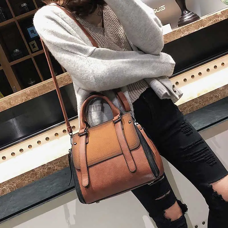 Винтажная дамская сумочка брендовый клатч через плечо из искусственной кожи с