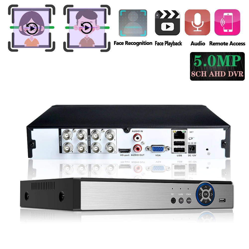Видеорегистратор для системы видеонаблюдения 5 МП NVR H.265 + 8 каналов P2P
