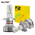Светодиодные фары EURS H4 F2, автомобильные светодиодный ные лампы для фар H7 H1H8 H9 H11 9005 9006 HB3 HB4 9012 72 Вт 12000LM CSP Chips Turbo Fan 6000K передние лампы