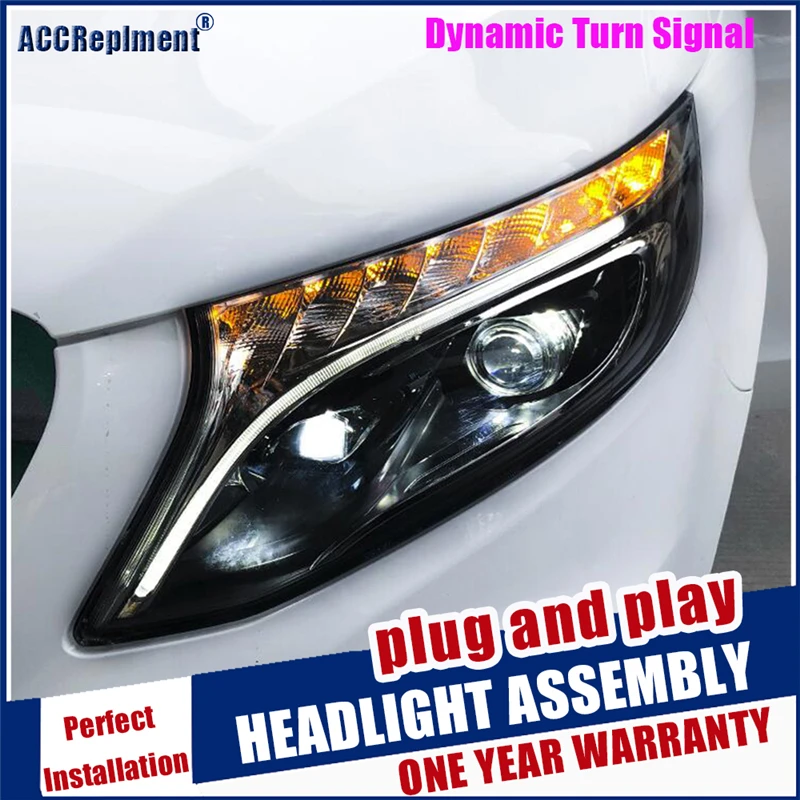 Светодиодный налобный фонарь для Benz Вито головной светильник 2016-2019 Metris drl H7