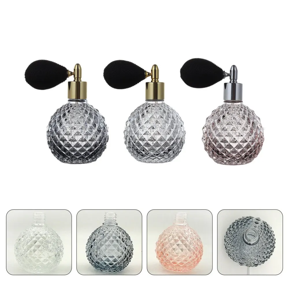 

3pcs 100ml Retro Air Bag Spray Perfume Bottle Glass Bottle Home Decoration
