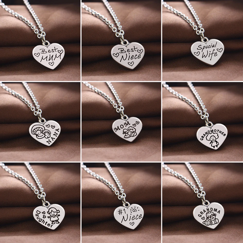 Колье с подвеской в виде сердца для сестры мамы папы племянницы лучших друзей