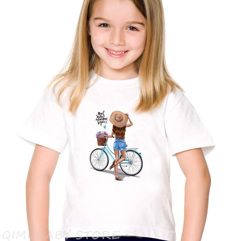 Одежда для мамы и дочки футболка женщин белого цвета девочек футболок всей семьи