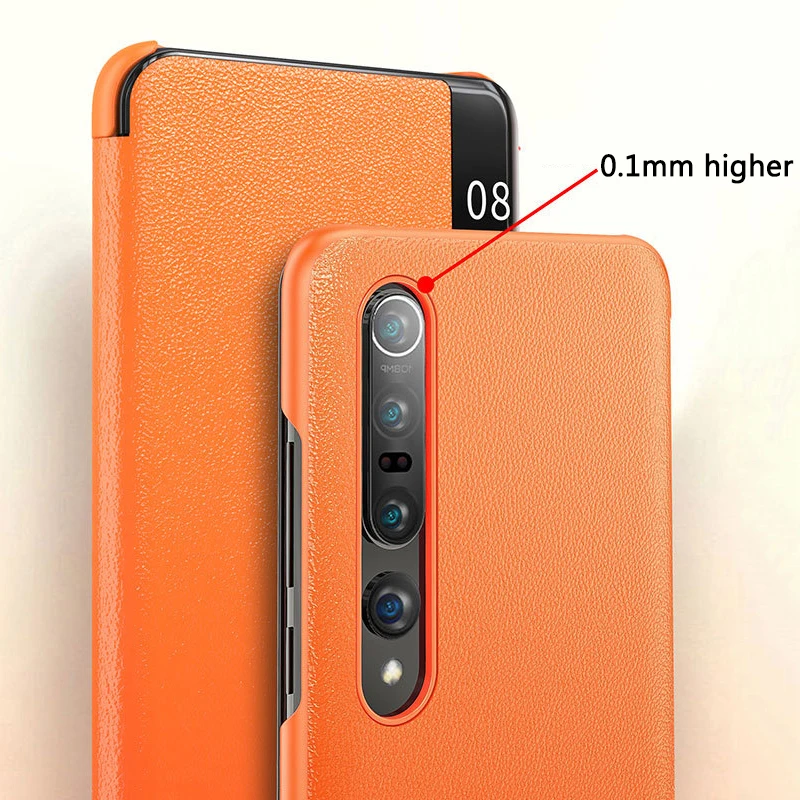 luxury leather smart view flip case for xiaomi mi 10 pro mi10 10pro mi10pro 5g global verison xiomi xaomi magnetic phone cover free global shipping