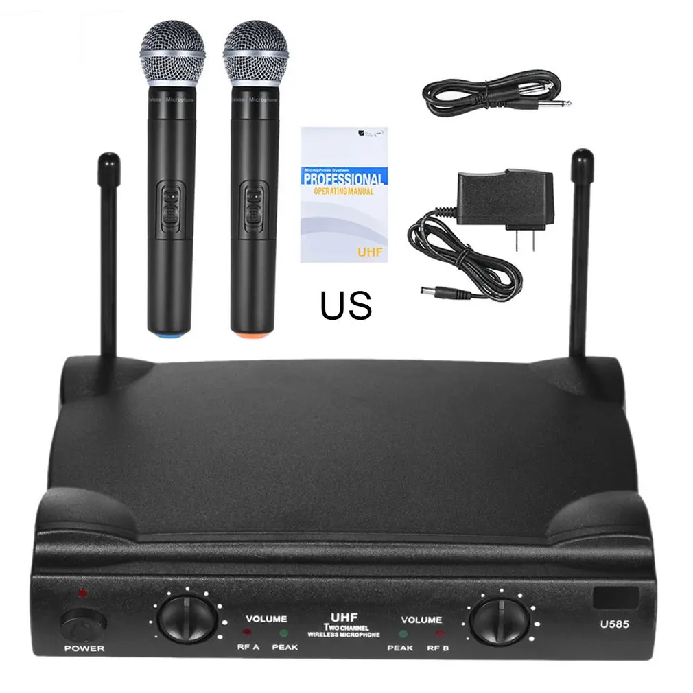 

U585A UHF Wireless microphone two handheld microphone sets KTV home wireless microphone practical portable set