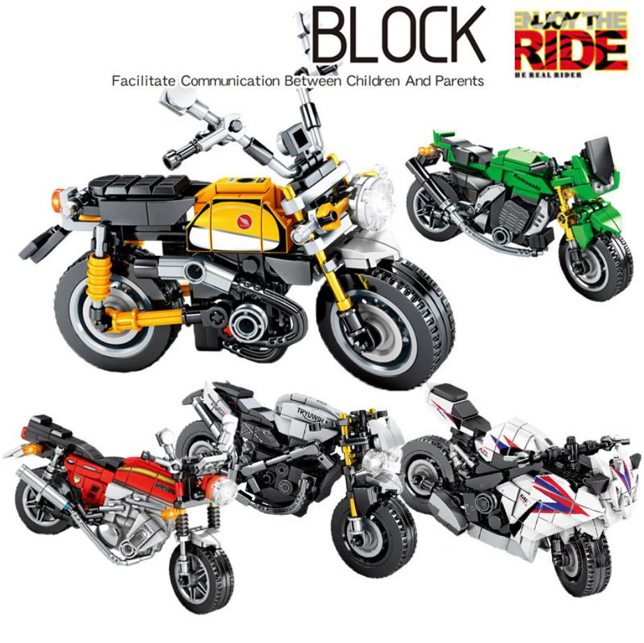 

Technical Brand Motorcycle Kawasakis Ninja Honda Cb750 Cbr 1000 Rr Yamaha Monkey Model Moc Build Block Brick Toy Collection