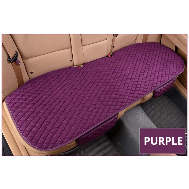 purple rear 1 piece AUTOYOUTH Чехлы для автомобильных сидений передние/задние/полный комплект выберите автомобильный льняной чехол для сиденья тканевые автомобильные аксессуары универсальный размер Противоскользящий - Название цвета: purple rear 1 piece