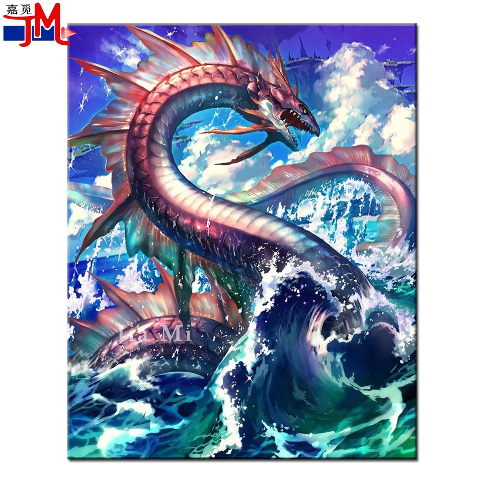 

Алмазная 5D картина для творчества, мультяшная семейная вышивка телесного цвета, полноразмерная фотография с морским ландшафтом