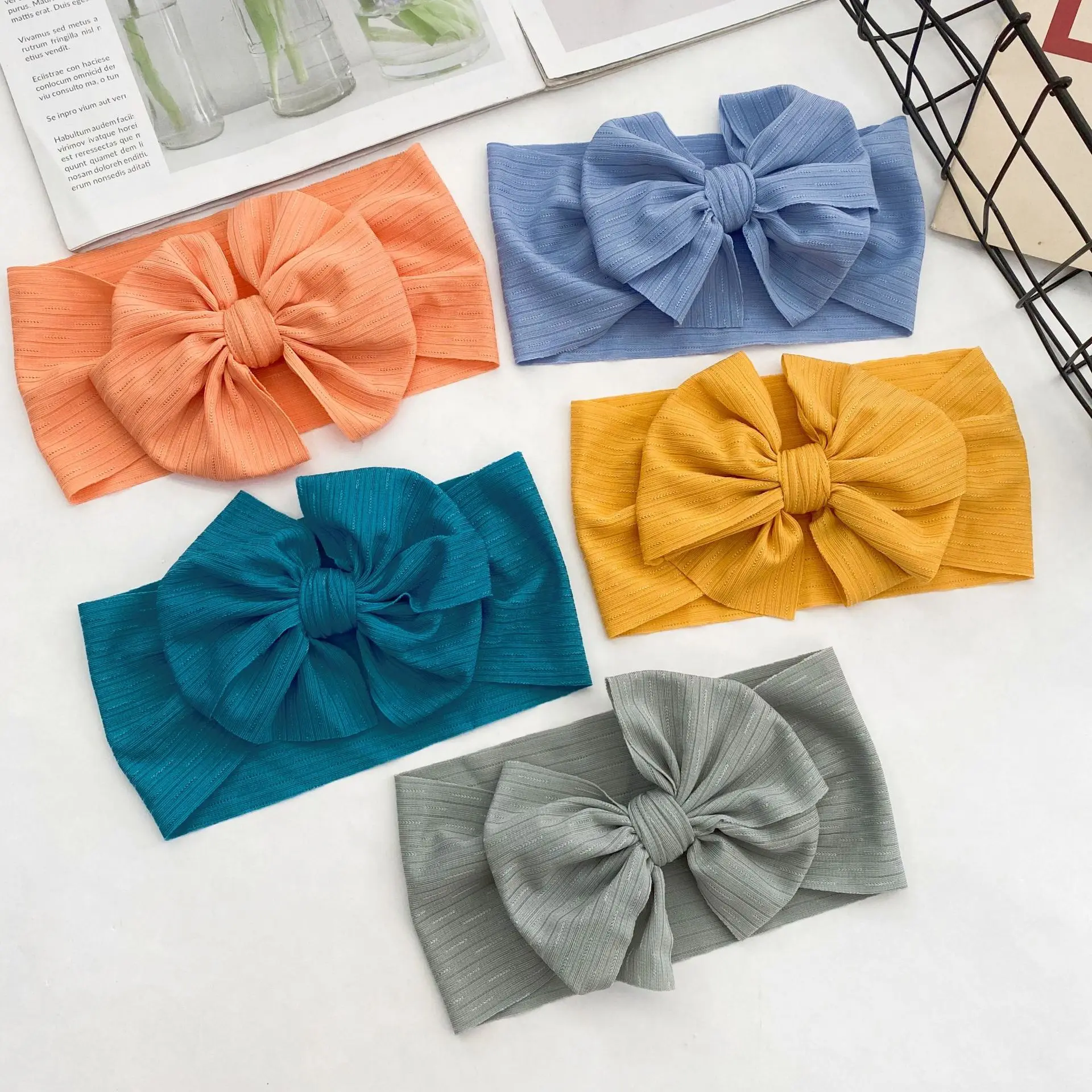 

30pc/lot 2021 New Baby Girls Knotbow Headband,Kids Solid Knotted Hair Bow Turban Headbands Children Girls Party Hair Accessories