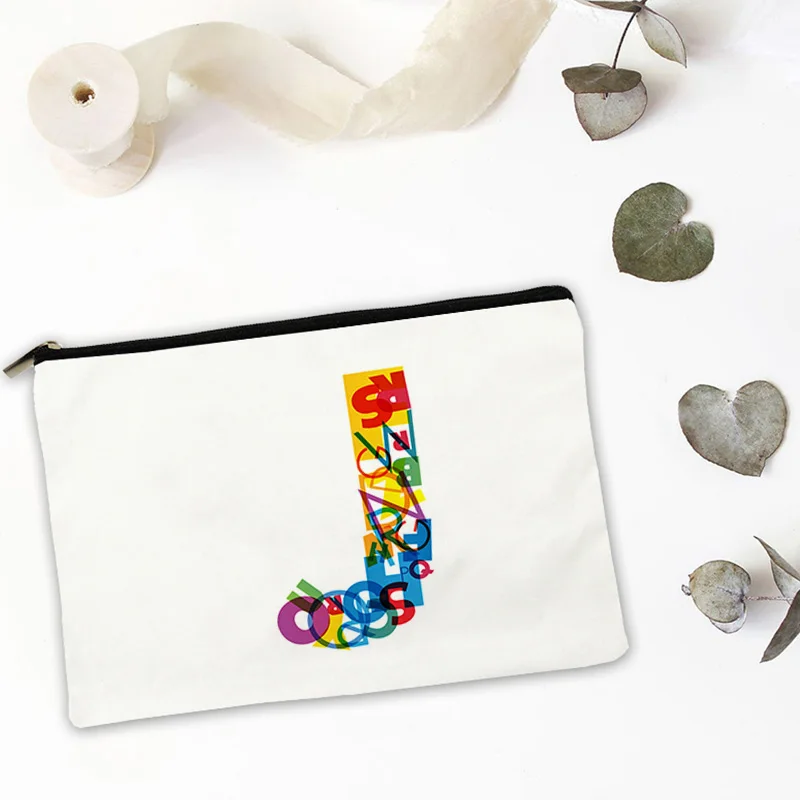 

Women's Bag A-Z Letter Printing Mini Case for Cosmetics Cosmetic Makeup Free Shipping Bags Pouch Storage Handbags Traveling