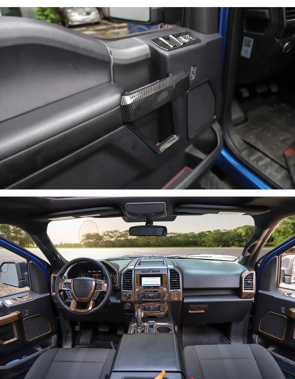 MOPAI Автомобильная наклейка для внутреннего интерьера для Ford F150 XLT вверх консоль приборной панели декоративная крышка для Ford F150 автомобильные аксессуары