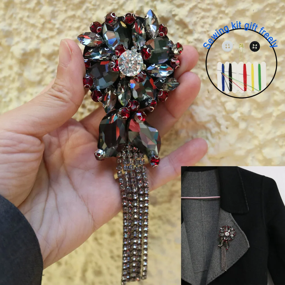 Роскошная стеклянная искусственная для одежды сделай сам вышивка Цветочная