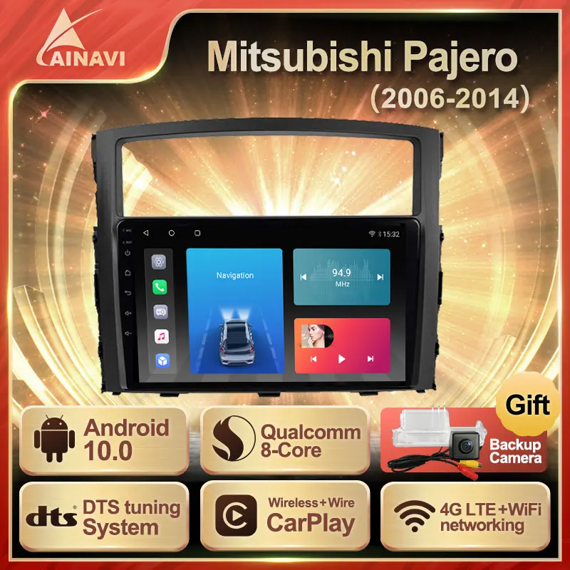Автомобильный радиоприемник Android 10 QLED для Mitsubishi Pajero4 V80 V90 2006 2014 автомобильный