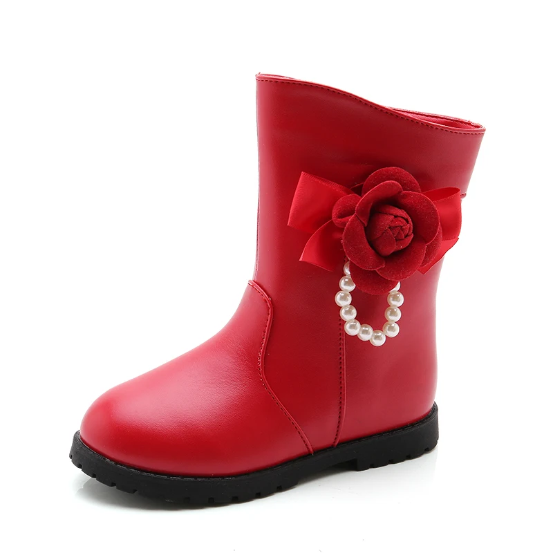 Детские сапоги с цветами детская обувь принцессы до середины икры для снежной