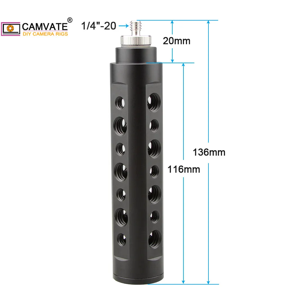 Рукоятка для камеры CAMVATE из алюминиевого сплава с наружной резьбой 1/4 &quot-20&quot