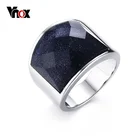 Vnox ювелирные изделия мужские Нержавеющая сталь голубое небо камень вырезать кольцо большой очаровательный обручальное США Размеры