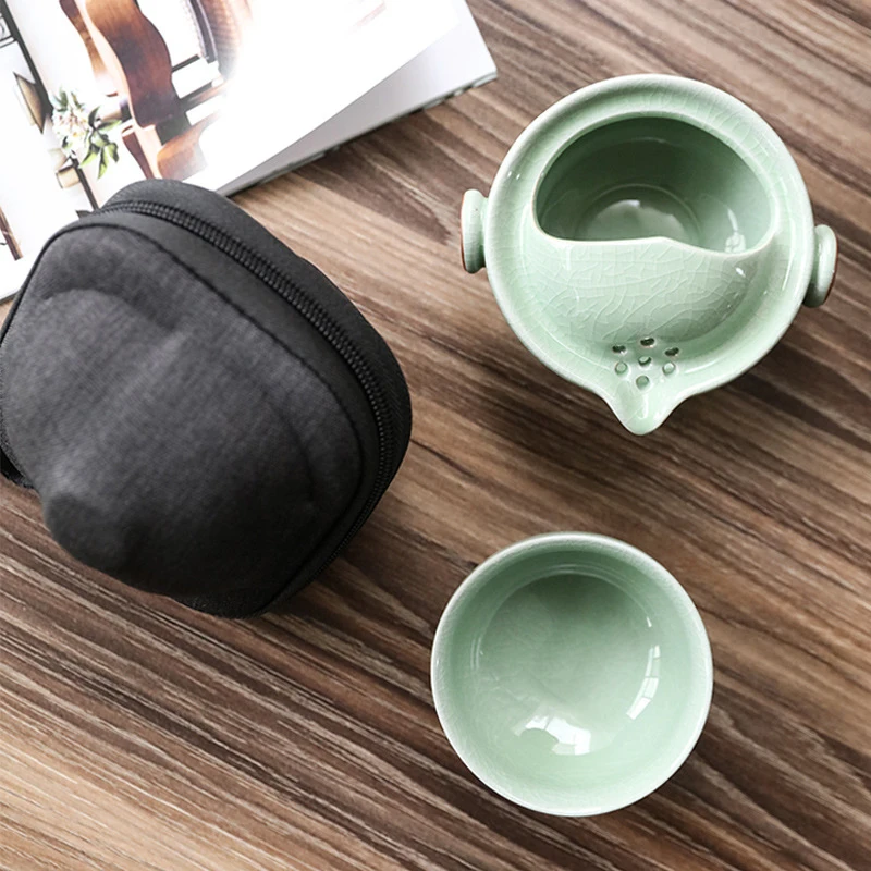 

Чайный набор Gaiwan Delicate чайный набор кунг-фу, чайный сервиз Ruyao Ru, фарфоровые портативные чайные наборы, дорожный чайный сервиз, керамическая ч...
