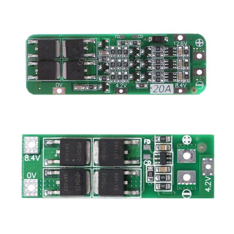 

2 Pcs 20A 18650 Lithium Battery Protection Board/Bms Board Standard 2S 7.4V 8.4V& 3S 12.6V