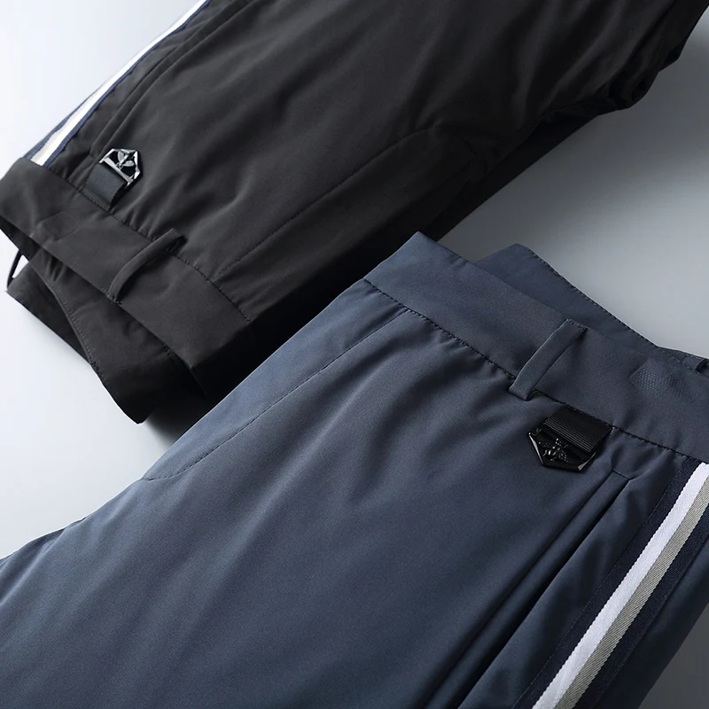 JSBD зимние мужские теплые пуховые штаны высокое качество белый гусиный пух значок