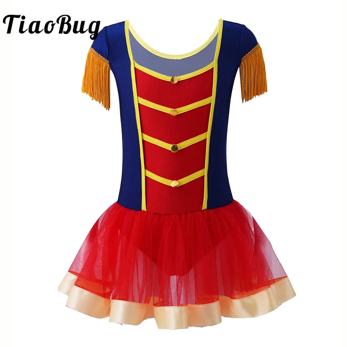 Kids Girls Circus Ringmaster Show Wear Nutcracker Costume Halloween Cosplay Outfit Fancy Tutu Dress Dancewear