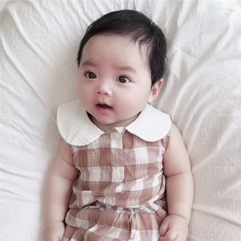 Для маленьких девочек летний комплект одежды для младенцев и детей ясельного