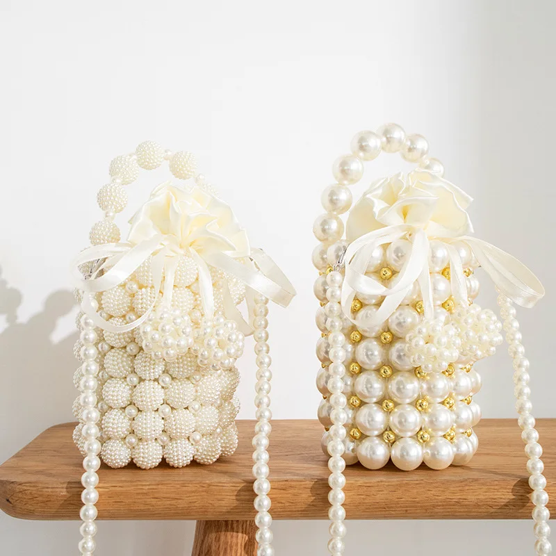

FIRMRANCH new portable pearl bag sweet wind banquet bag party evening bag shoulder bag