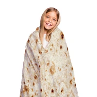 realistic food taco burrito tortilla blanket soft flannel wrap novelty throw blanket adults babies and children round blanket