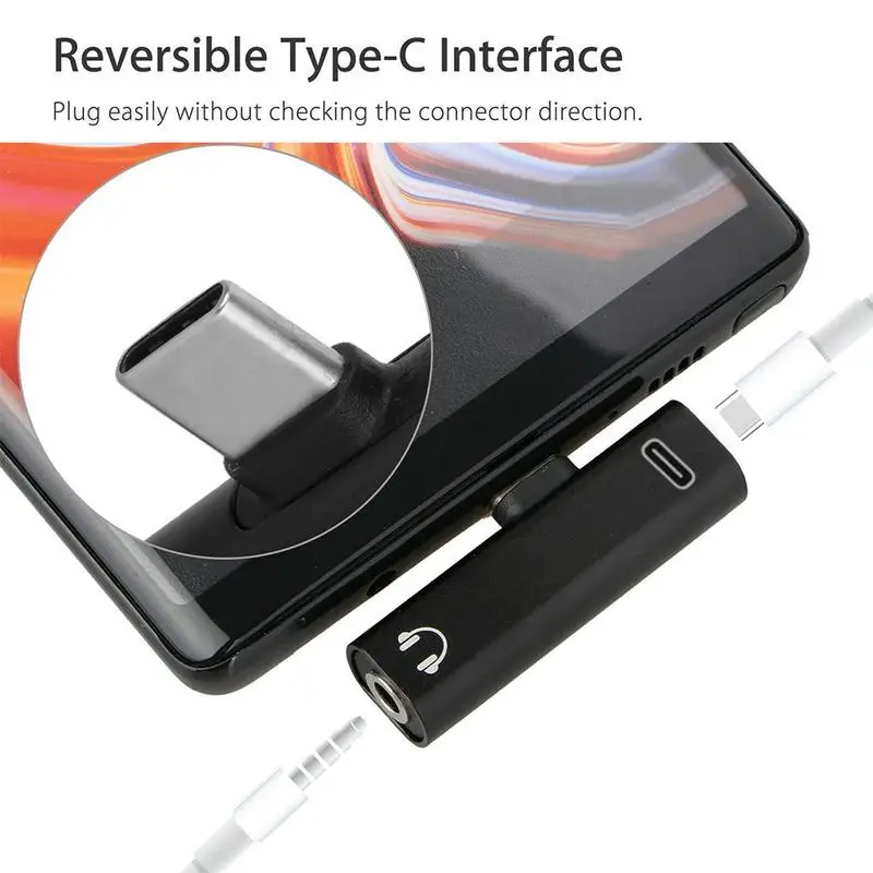 Аудиоадаптер USB Type-C для разъема 2 в 1 C-To 3 5 мм конвертер зарядки наушников