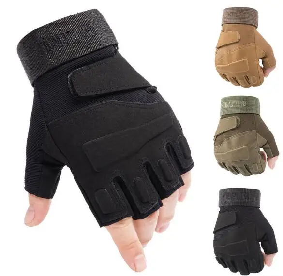 

1 пара тактических перчаток без пальцев Военная армейская съемка страйкбола велосипедные мотокроссы боевые жесткие перчатки с полупальцам...