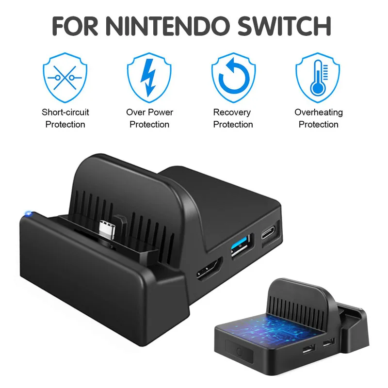 Портативная док-станция для Nintendo Switch с охлаждением NS HDMI-совместимый адаптер