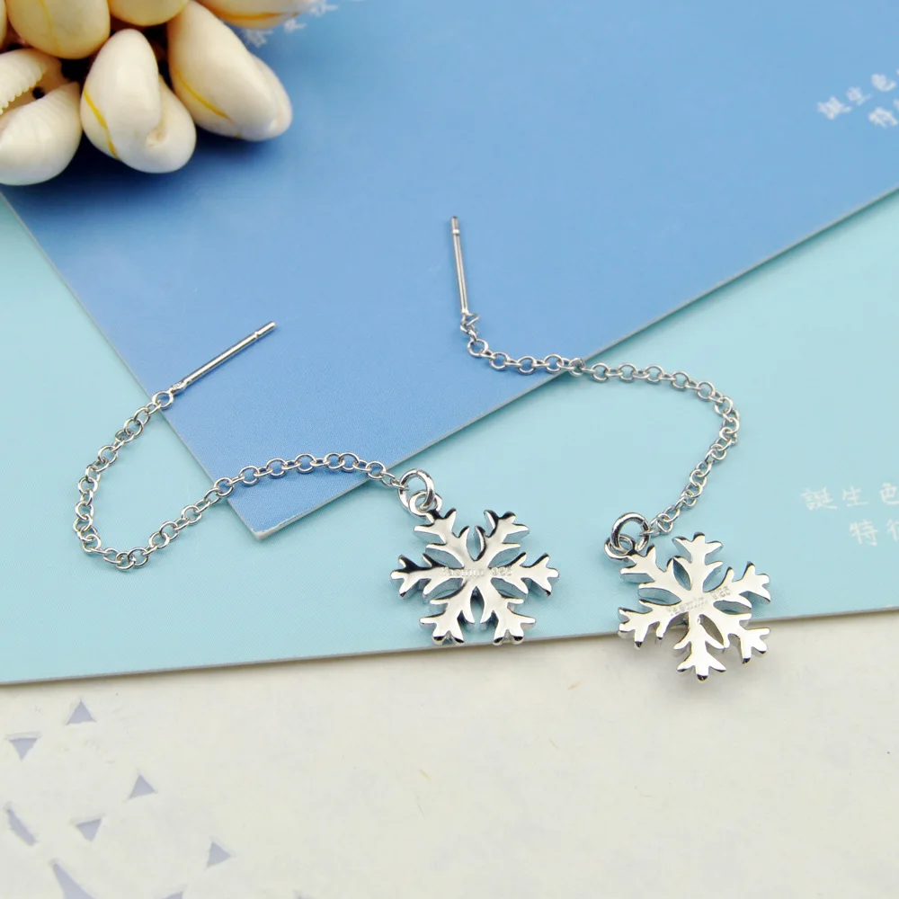 Женские серебряные серьги Длинные Стильные высококачественные темпераментные в