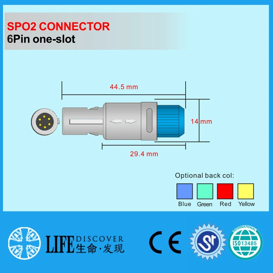 

standard SPO2 sensor lemo connector 6pin medical connector 10pcs packing