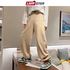 Мужские хлопковые брюки-джоггеры LAPPSTER, повседневные брюки цвета хаки большого размера в Корейском стиле, дизайнерские джоггеры, 2021