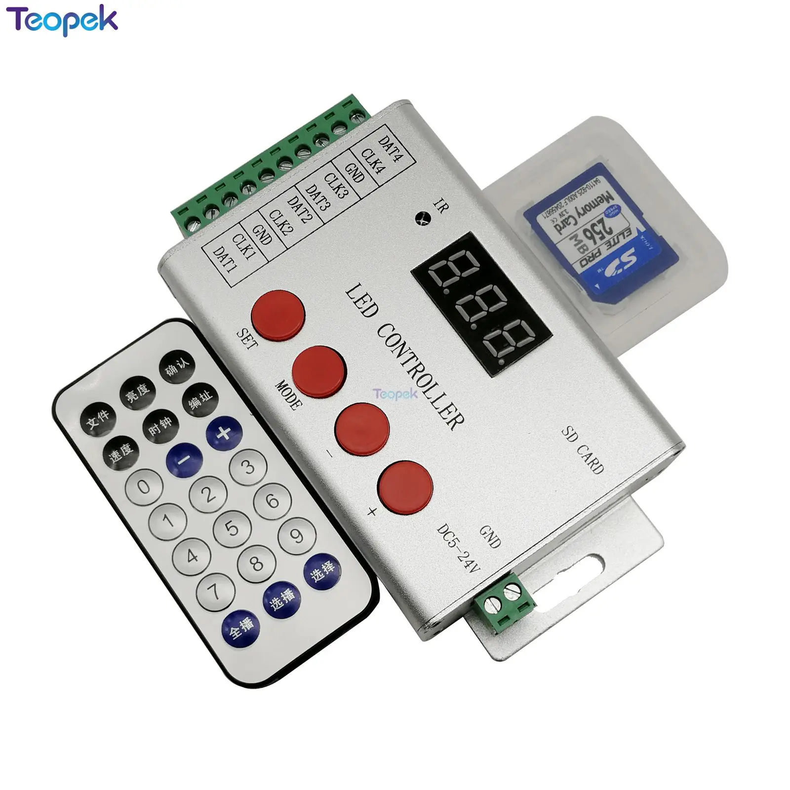 H802SE полноцветный светодиодный контроллер с 4 портами 6144 пикселей четыре