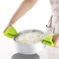 joylive 2pcs silicone gloves oven heat insulated finger gloves cooking microwave non slip gripper pot holder kitchen baking tool