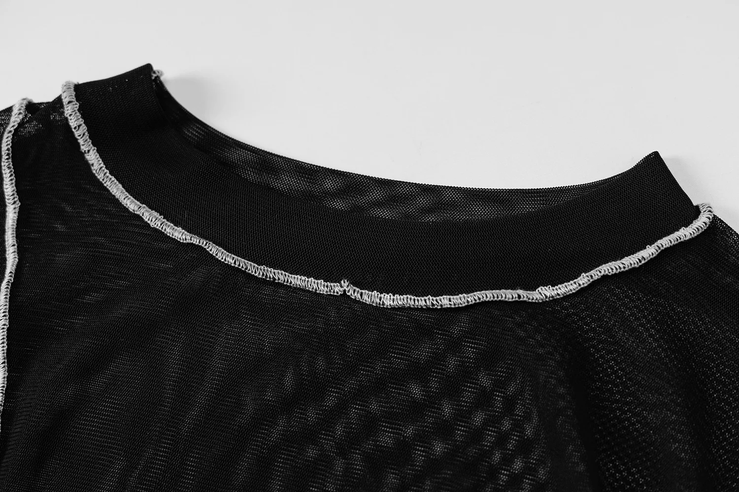 

European and American Style Sexy mesh suit 2021 spring new perspective long sleeve top slim buttock skirt
