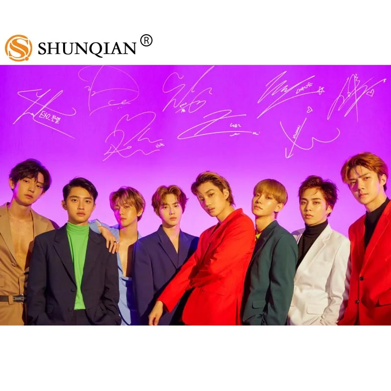 Постер EXO из шелковой ткани с принтом печати плакатов ткань плакат
