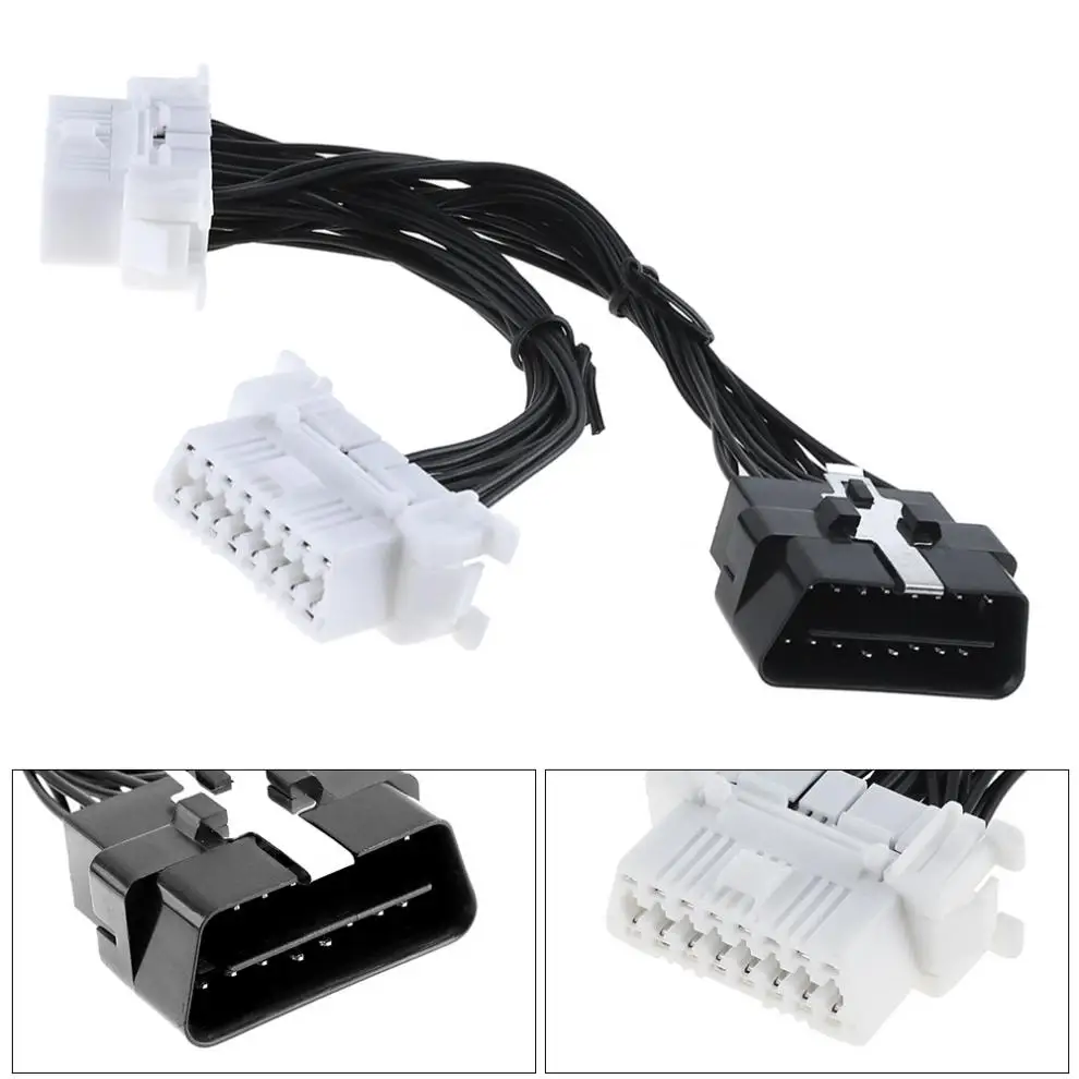 OBD II 16Pin папа 2 16 Pin Женский Диагностический разъем кабель сплиттер авто автомобиль