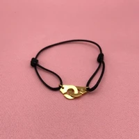 new trendy golden black rope charm bracelet womens hand rope bracelet fashion party gift accessories