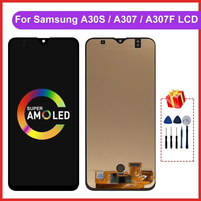 A30S дисплей для Samsung Galaxy A307F LCD Super AMOLED SM A307 A307FN сенсорный экран дигитайзер в сборе